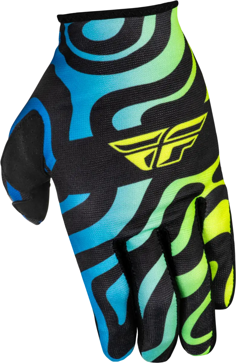 FLY RACING Youth Lite Zen Gloves Black/Blue/Hi Vis 378-740YM - FLY RACING