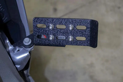 Foot Peg Mounts To Door Hinge; Ribbed Design; Non-Folding; Powder Coated; Black; Steel; Set Of 2 - Truck & Automotive
