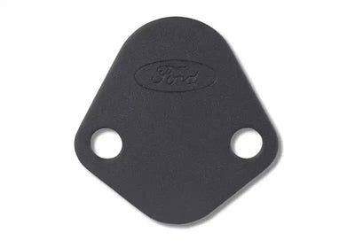 Ford Racing Fuel Pump Block Off Plate - Black Crinkle Finish with Ford Oval Logo. Ideal for RV, Automotive, Powersports, off-road, marine, exterior, truck accessories, interior, truck bed, RV parts. Performance, Engine Components, AVADA - Best Sellers, Must Haves, Engine Components, Block Off Plates.