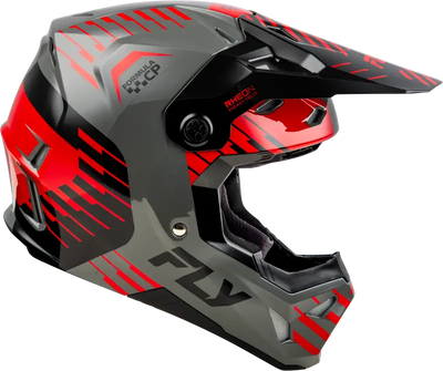 Gray and red motocross helmet with impact energy cells from Formula Cp Slice series