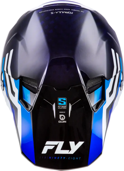 Formula S Carbon Byte Helmet Blue Carbon/Blue/White Md - FLY RACING