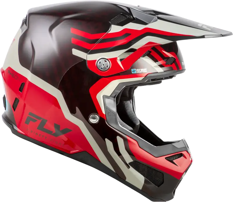 Formula S Carbon Byte Helmet Red Carbon/Red/Grey Lg - FLY RACING