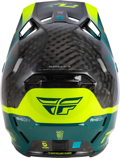 Formula S Carbon Byte Helmet Black Carbon/Teal/Lime Xl - FLY RACING