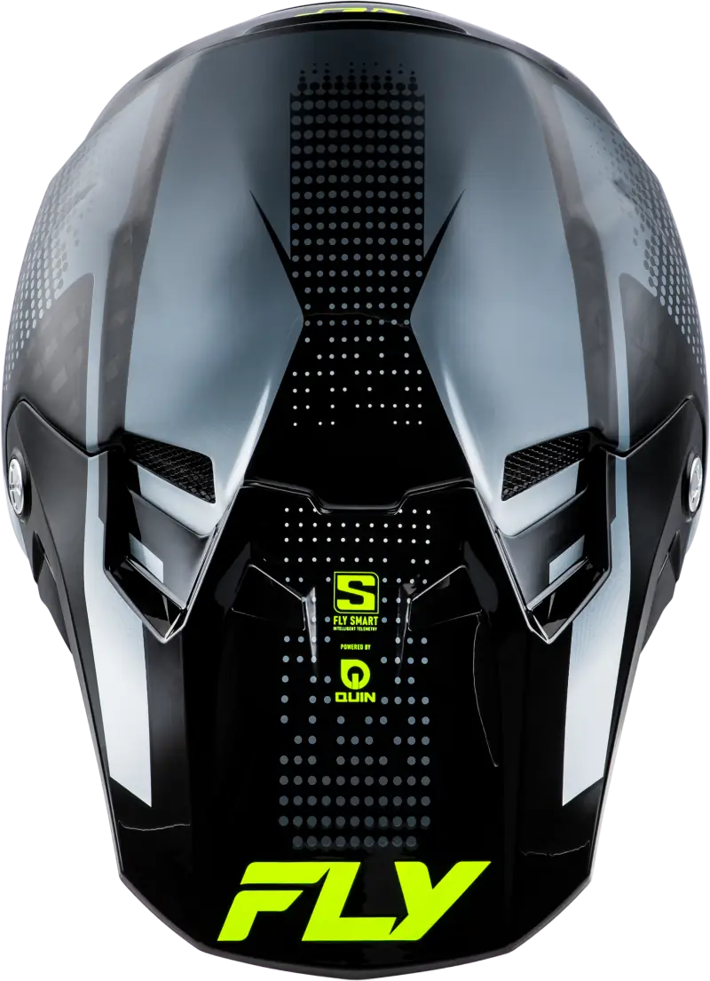 Black and gray motocross helmet with impact energy cells for crash occurs protection