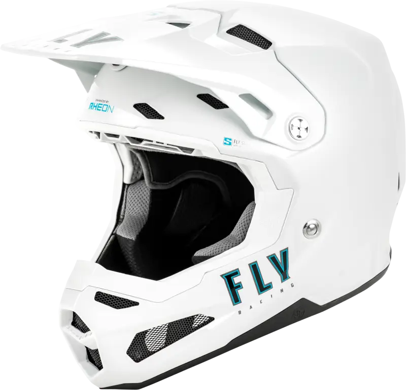 White motocross helmet from Formula S Carbon Solid with impact energy cells for crashes
