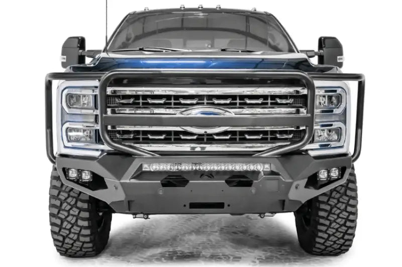 FS23-X5950-1 Fab Fours Matrix Front bumper on a truck, offering rugged protection and sleek design for off-road and urban driving, RV, Automotive, Powersports, off-road, marine, exterior, truck accessories, interior, truck bed, rv parts, Bumpers, Grilles & Guards, AVADA - Best Sellers, Must Haves