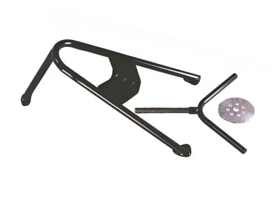 FT20456BK Fabtech black metal folding chair with curved legs and torsion bar design for outdoor use