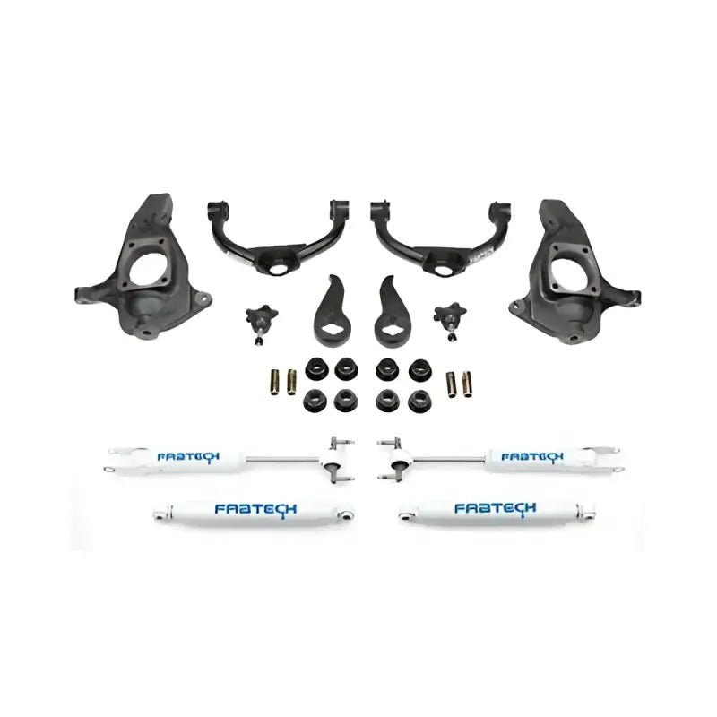 FT20602 Fabtech Sway Bar Link Bracket kit components laid out.