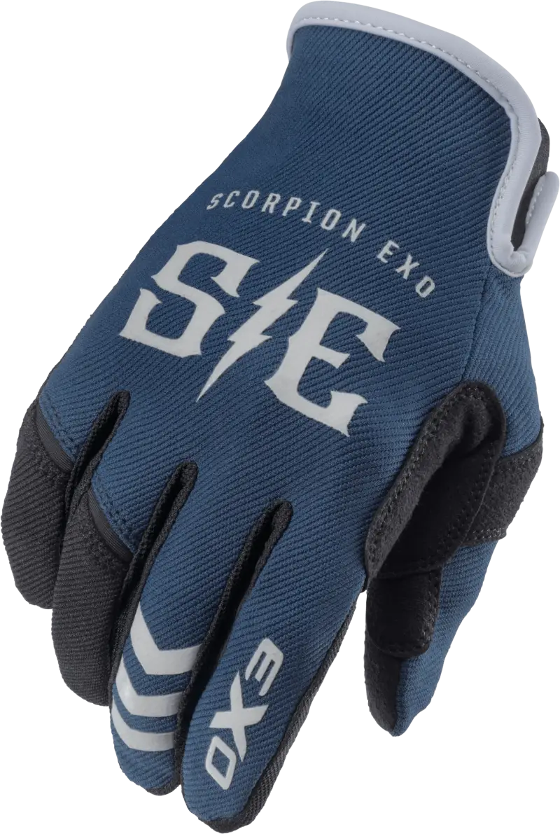 G44-074 Scorpion Exo Air-Stretch Gloves Charge Blue/Grey Md - RV and Auto Parts
