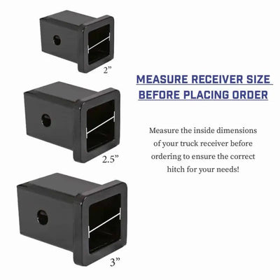 Trailer hitch receivers of different sizes for the GH-1125 Gen-Y Hitch The Boss Torsion-Flex