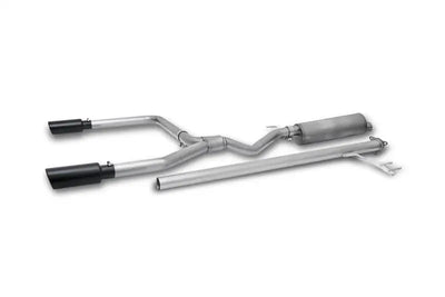 Honda Ridgeline black elite dual exhaust with black tips and polished stainless steel