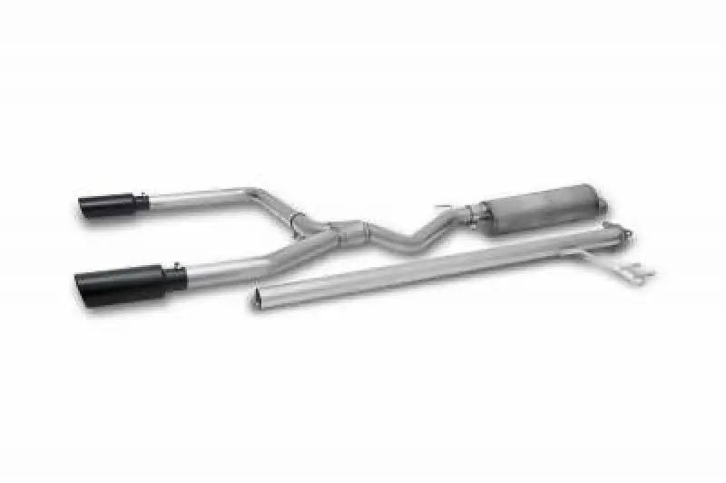 Honda Ridgeline Black Elite dual exhaust with black tips and polished finish