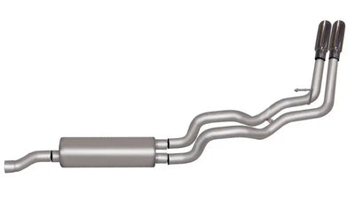 Gibson dual sport exhaust for 2008 Dodge Ram 1500 with silver stainless finish