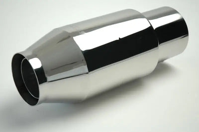 Shiny metal exhaust component for Gibson Marine Bullet Muffler Pair boat upgrade