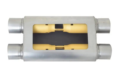 Cutaway view of gibson mwa superflow dual oval stainless muffler for better sound and flow