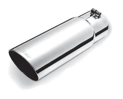 Gibson Round Single Wall Angle-Cut Tip - 4in OD/3in Inlet/7.5in Length - Stainless - Truck & Automotive