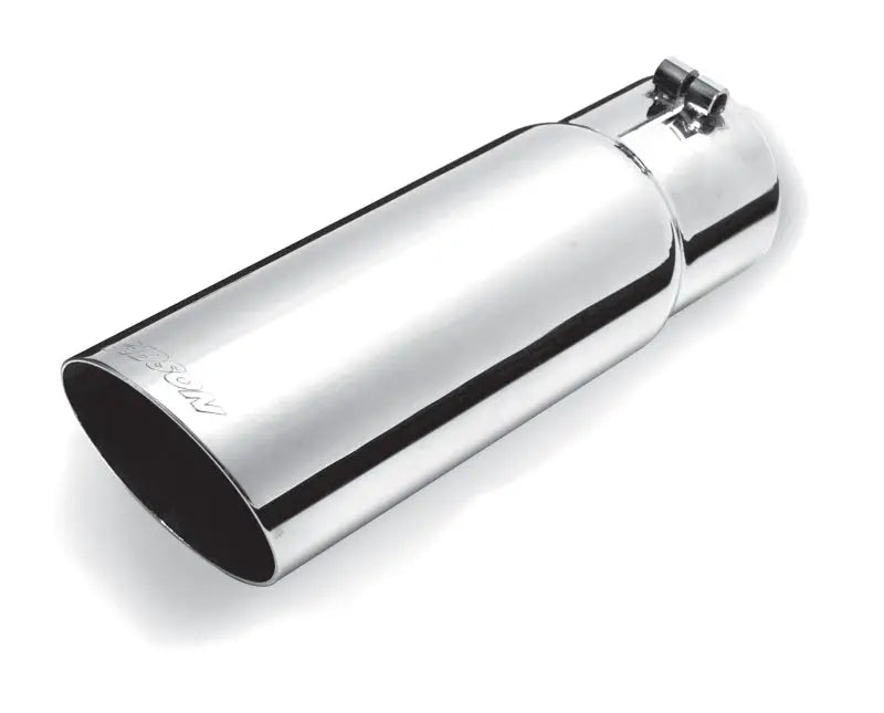 Gibson Round Single Wall Angle-Cut Tip - 4in OD/3in Inlet/7.5in Length - Stainless - Truck & Automotive