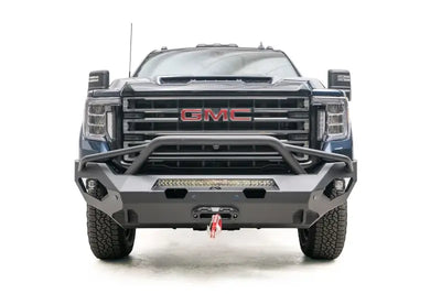 Fab Fours Matrix Front Pr on a GMC vehicle, showcasing robust construction and sleek design for enhanced protection.