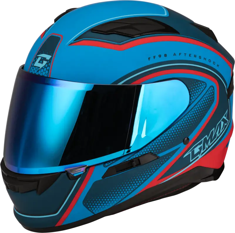 Ff-98 Aftershock Helmet Matte Blue/Red Xl