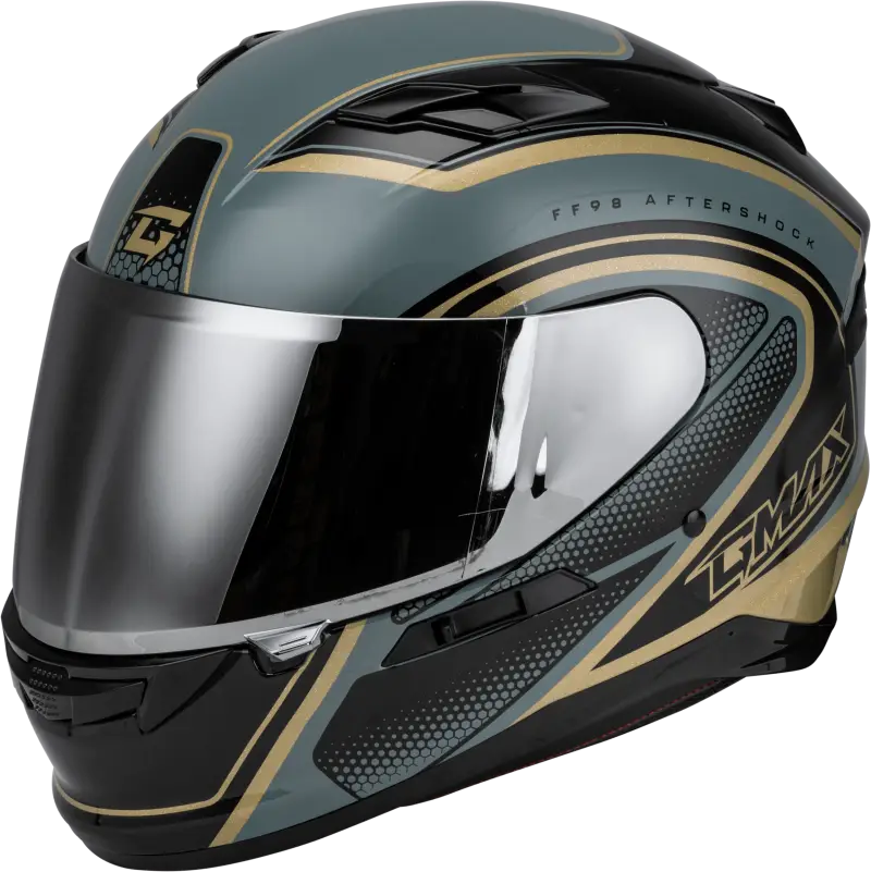Ff-98 Aftershock Helmet Grey/Metallic Gold Xl