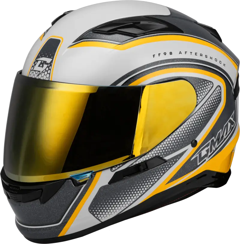 Ff-98 Aftershock Helmet White/Metallic Silver Sm