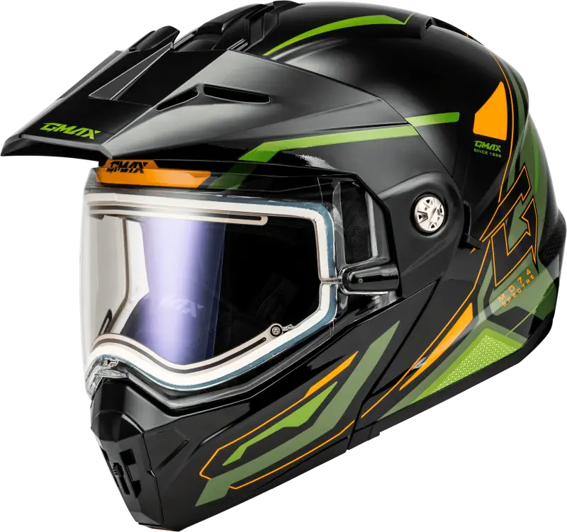 Md-74S Spectre Snow Helmet W/ Elec Shield Black/Green Sm