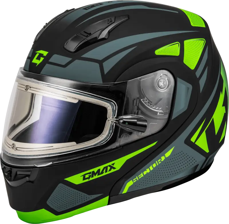 Md-04S Sector Snow Helmet W/ Blk/Green/Wht Lg