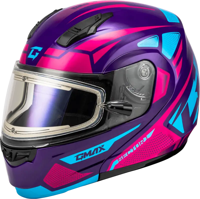 Md-04S Sector Snow Helmet W/ Electric Shield Violet/Pink Xl