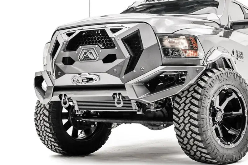 Fab Fours GR4400-1 Grumper for Dodge trucks, rugged and aggressive grille-bumper combo, enhancing front-end protection and style.