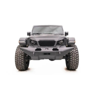 Front view of a vehicle featuring the GR4610-1 Fab Fours 18 Jp Jl Grumper Full Width, showcasing its full-width design and rugged appearance.