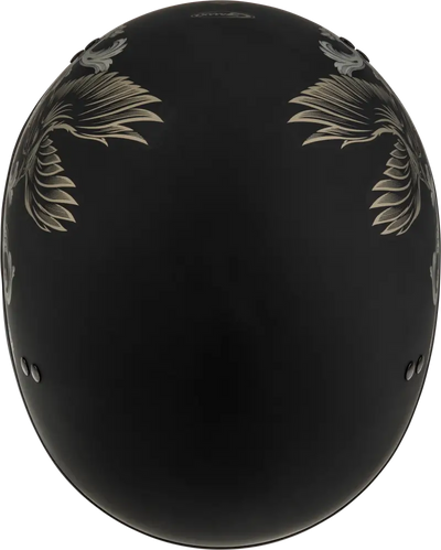Black matte Corvus helmet with winged designs for the HH-65 Corvus helmet series