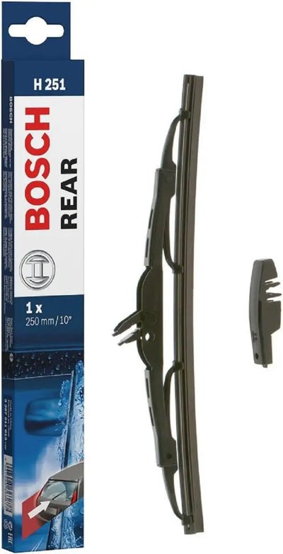 Rear windshield wiper with adapter for Bosch Rear Wiper Blade H251, compatible rear wiper blade