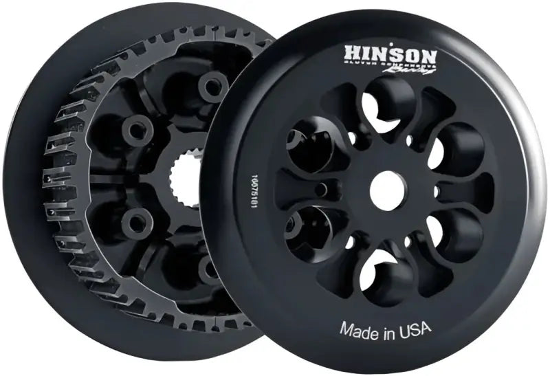 Black motorcycle clutch assembly from H438 Billetproof Inner Hub Pressure Plate Kit