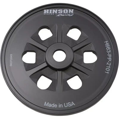Black Hinson clutch pressure plate with cutouts for H663-PP-2101 Hinson clutch pressure