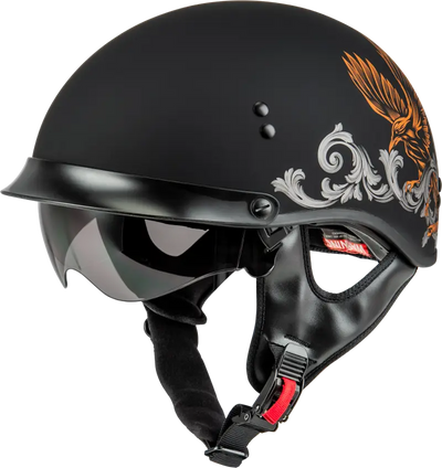 Black corvus helmet with eagle design for hh-65 corvus helmet enthusiasts