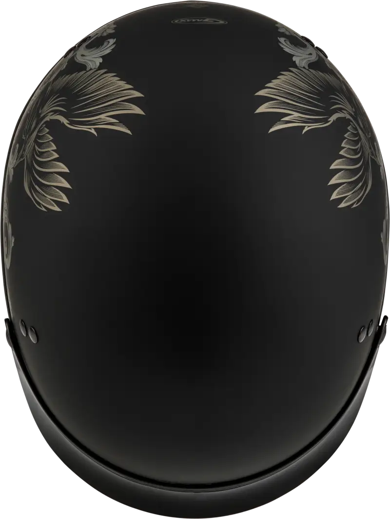 Black Corvus Helmet with Wing Designs for HH-65 Corvus enthusiasts