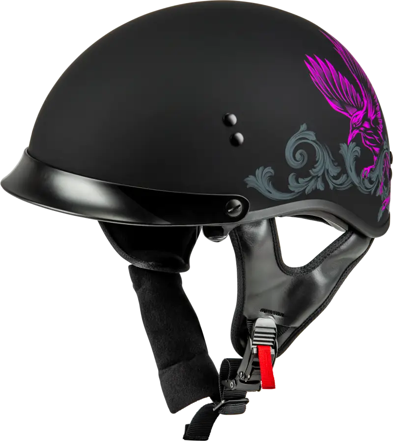 H96510965 Hh 65 Corvus Helmet W/Peak Matte Black/Purple/Grey Md - HH-65