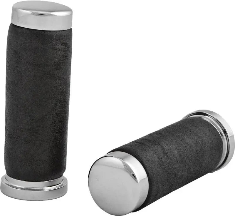 Grips Leather Chrome W/O Throttle Sleeve