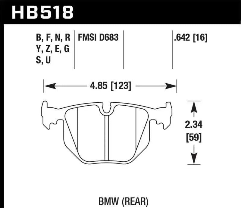 Hawk 01-06 BMW 330 / 97-01 740I / 96-01 750IL / 03-06 BMW M3 / 00-03 M5 / 00-06 X5 / 06-08 Z4 / 03-0 