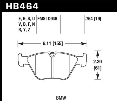 Hawk 01-06 BMW 330Ci / 01-05 330i/330Xi / 03-06 M3 Performance Ceramic Street Front Brake Pads 