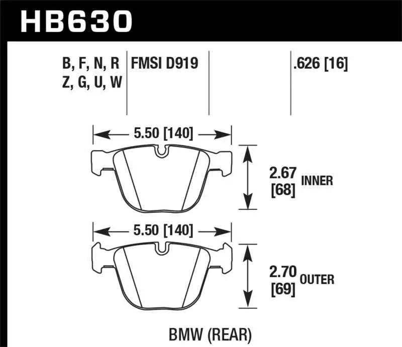 Hawk 02-11 BMW (Various) HPS Street Rear Brake Pads 