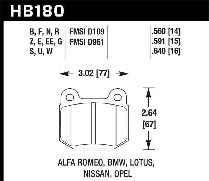 Hawk Performance HB180Z.560