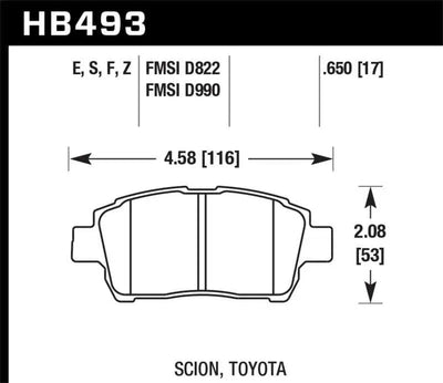 Hawk 04-07 xA/xB / 2000 MR2 Spyder D990 HPS Street Front Brake Pads 