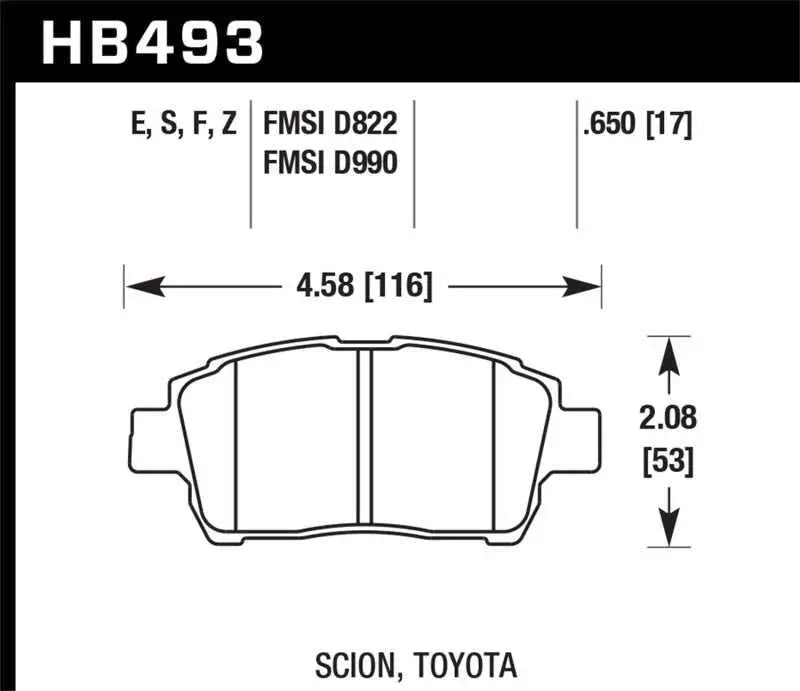 Hawk Performance Hawk 04-07 xA/xB / 2000 MR2 Spyder D990 HPS Street Front Brake Pads
