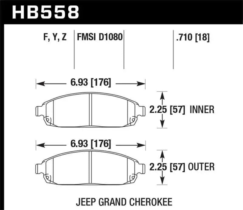 Hawk 06-10 Jeep Commander / 05-10 Grand Cherokee Front LTS Street Brake Pads 