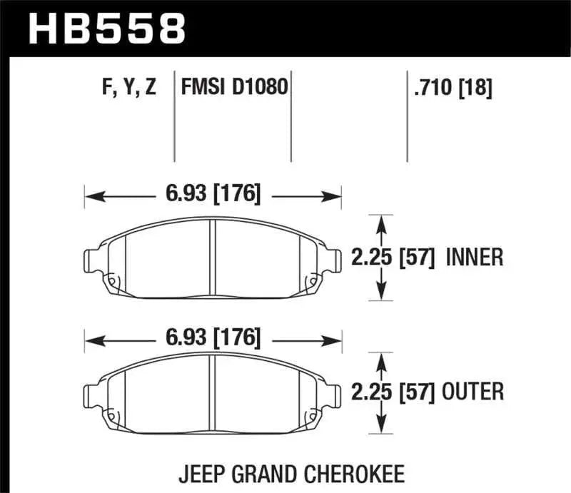 Hawk 06-10 Jeep Commander / 05-10 Grand Cherokee Front LTS Street Brake Pads 