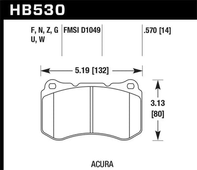 Hawk 07-08 Acura TL 3.5L / 04-08 TL 3.2L Type S HPS Street Front Brake Pads 