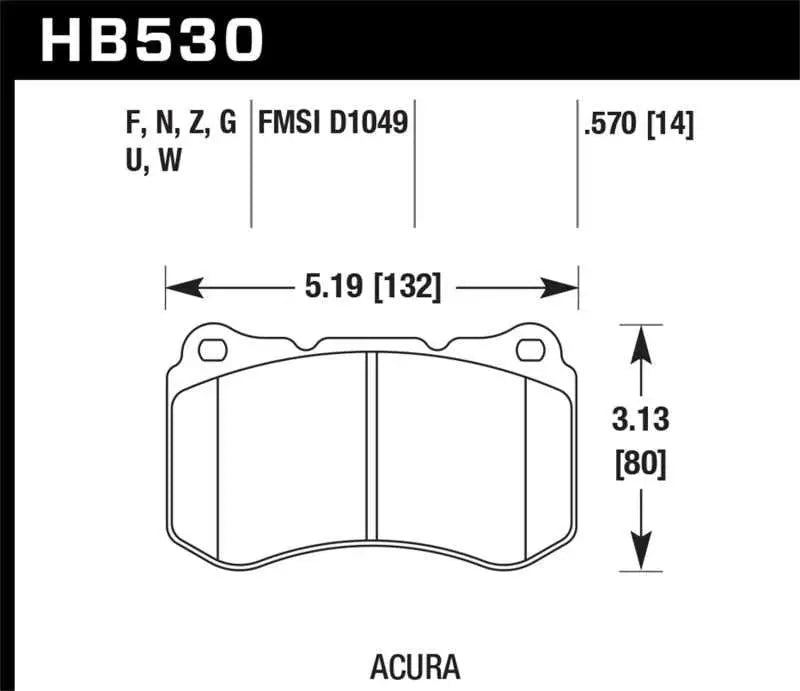 Hawk Performance Hawk 07-08 Acura TL 3.5L / 04-08 TL 3.2L Type S HPS Street Front Brake Pads