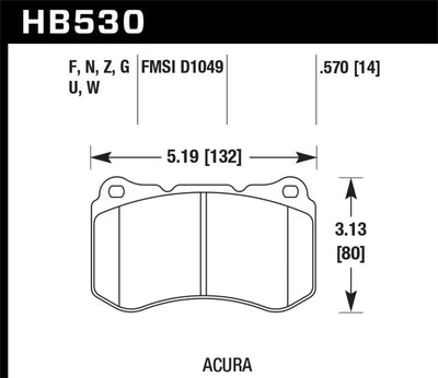 Hawk 07-08 Acura TL Type S DTC-60 Race Front Brake Pads - Truck & Automotive