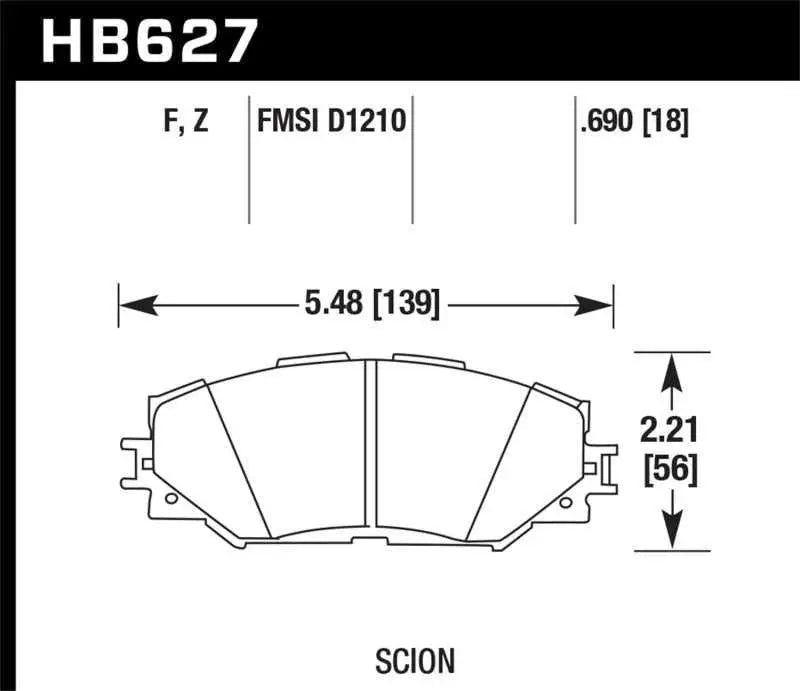 Hawk Performance Hawk 08-11 Scion xB / 08-10 Scion xD / 09-10 Toyota Corolla / 09-10 Matrix / 06-10 Rav4 / 10 Lexus H
